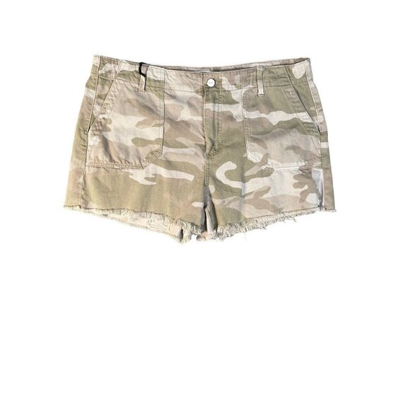 Paige Womens Mayslie Utility Camo Print Shorts Size 32 - Picture 2 of 9